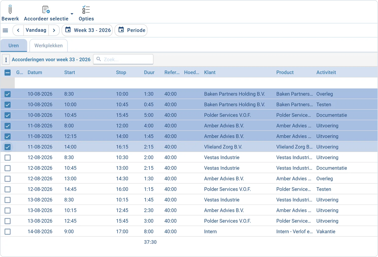 time tracking, approval workflows, leave management, budget monitoring, invoicing, own server, api integrations, employee groups