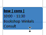 Making a time slot longer or shorter