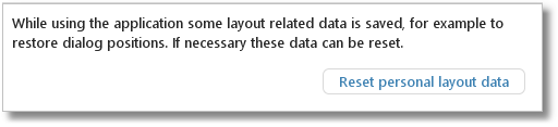 Reset personal layout data button