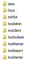 Folder structure of a TimeWriter Standard installation