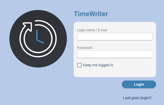 The web client login screen
