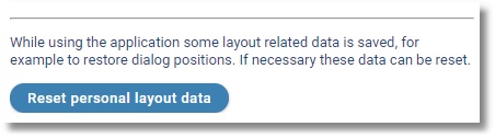 Reset personal layout data button