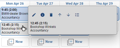 weeklijst tooltip