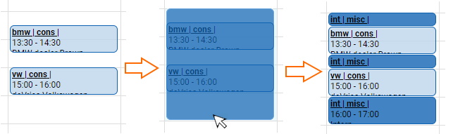 Filling in remaining time: empty slots between bookings are filled