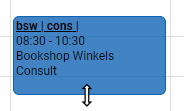 Making a time slot longer or shorter